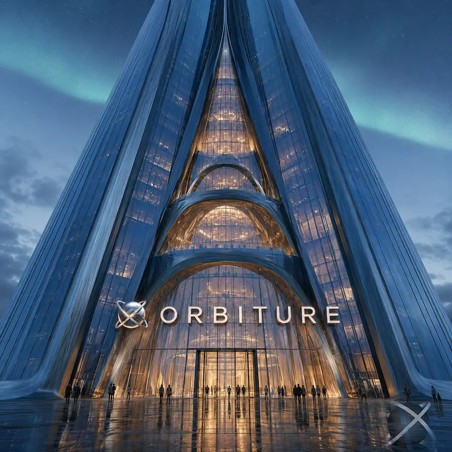 Ground-level entrance to Orbiture headquarters